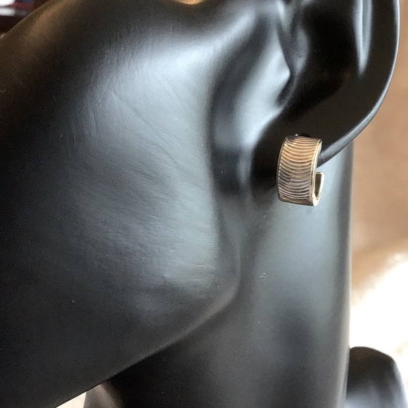 Jewelry - 14K White & Yellow Gold Huggie Hoops